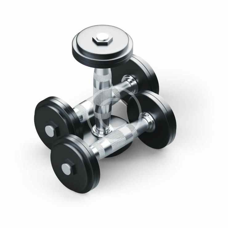 Set of 3 dumbbells